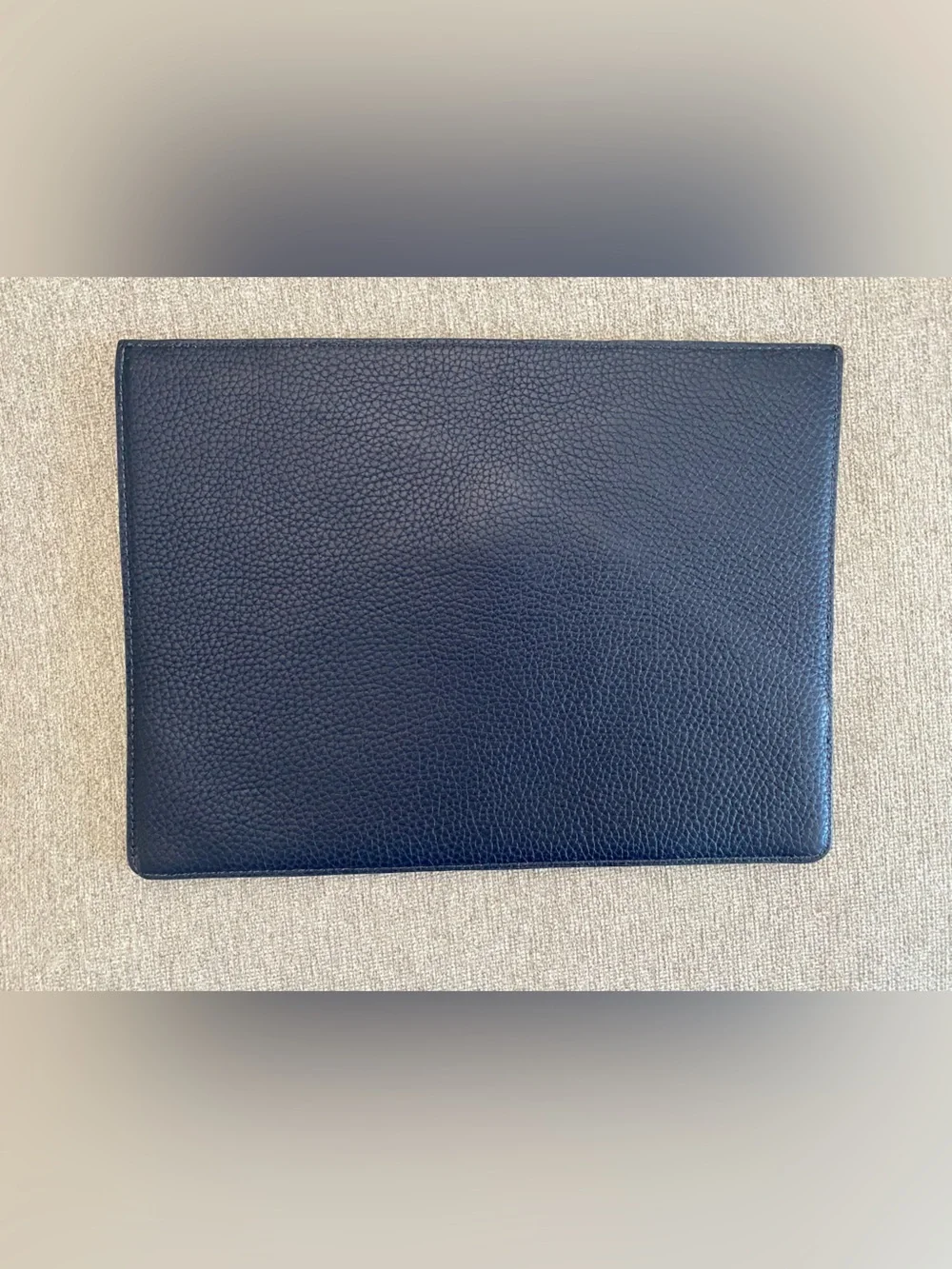 Classic Navy Leather Envelope Clutch - Women's Wristlet
